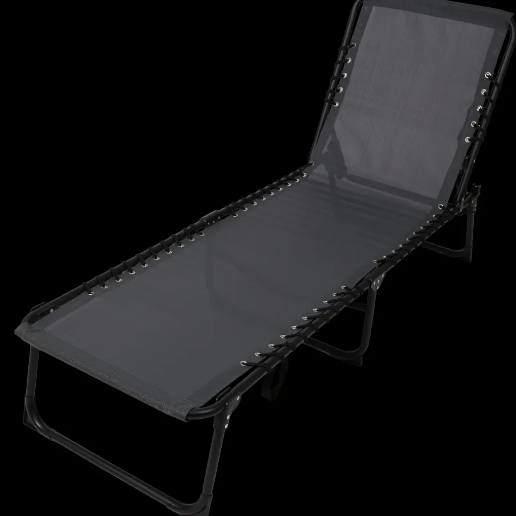Chaise longue pliable Acier Noir | Action FR