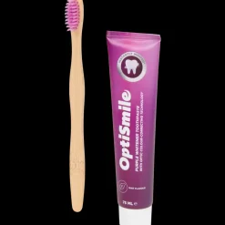 Dentifrice et brosse à dents OptiSmile Purple Whitening | Action FR