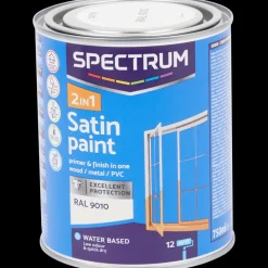 Peinture satinée 2-en-1 Spectrum RAL 9010 Blanc 750 ml | Action FR