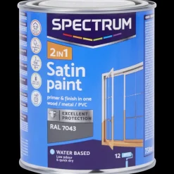 Peinture satinée 2-en-1 Spectrum RAL 7043 Gris 750 ml | Action FR