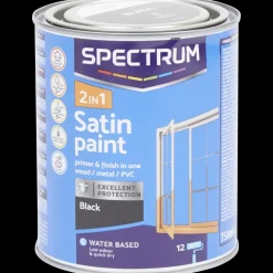 Peinture satinée 2-en-1 Spectrum Noir Noir 750 ml | Action FR